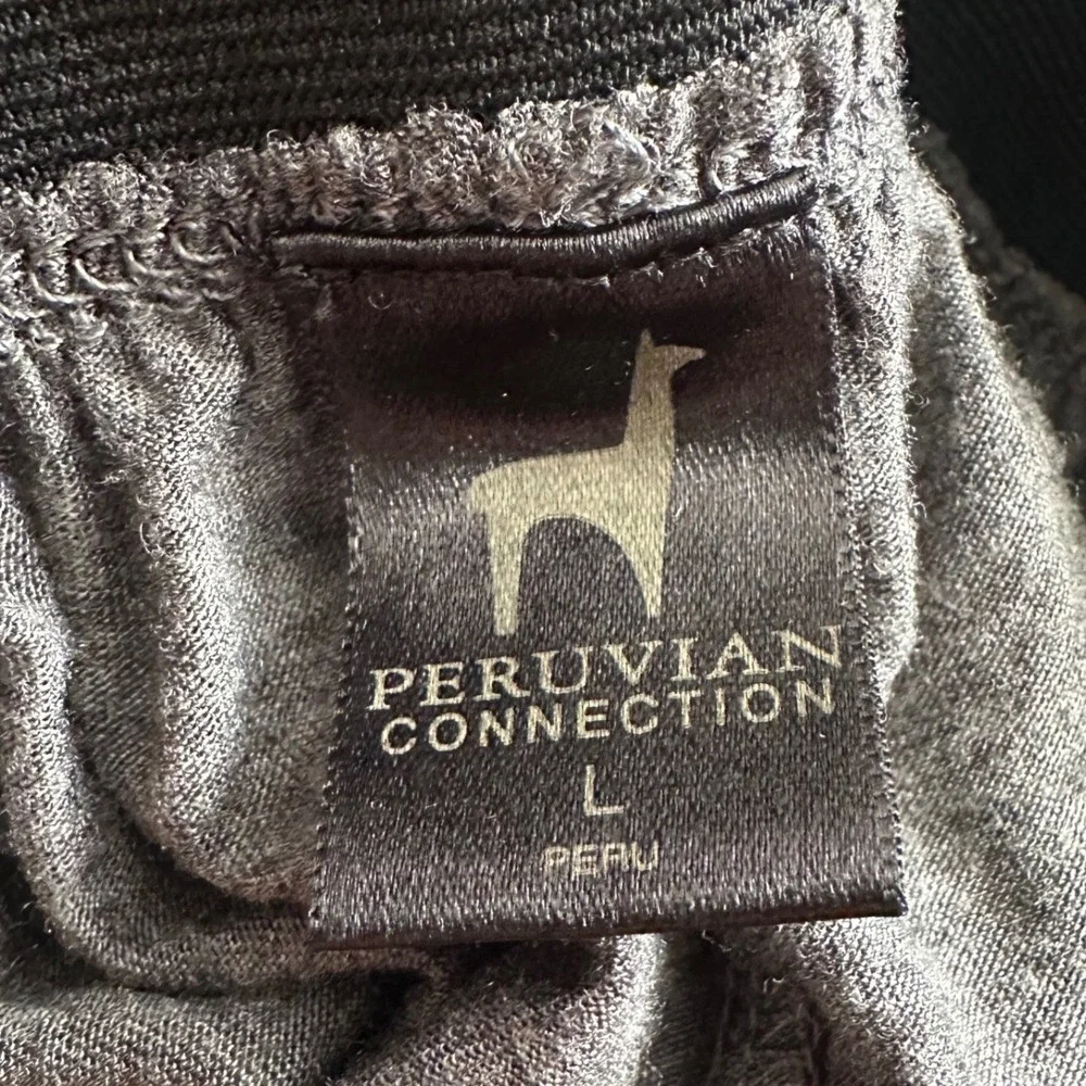Peruvian Connection Modal Maxi Skirt Women Large Gray Knit Pockets Elastic Waist